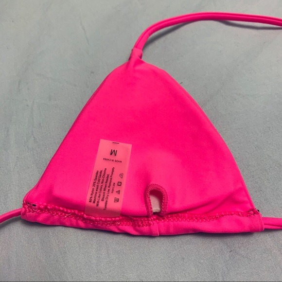 Set of 2 Pink Halter Triangle Bikini Tops - Picture 4 of 8